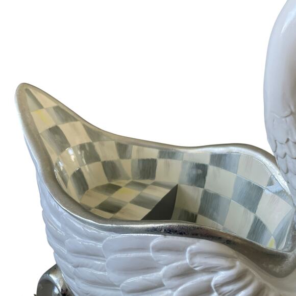 Mackenzie Childs Crystal Palace Swan Sleigh Figurine 16x15 Christmas Holiday NEW - Picture 7 of 16